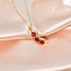 Light Luxury Design Ruby Pea Necklace Women'S High-End Luxury Natural Collarbone Chain Neck Chain