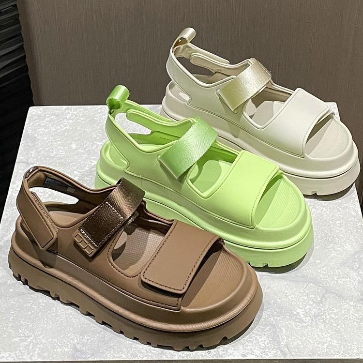 Летние женские сандалии 2024, женские повседневные тапочки в романском стиле с пряжкой и ремешком, женская повседневная обувь на толстой подошве