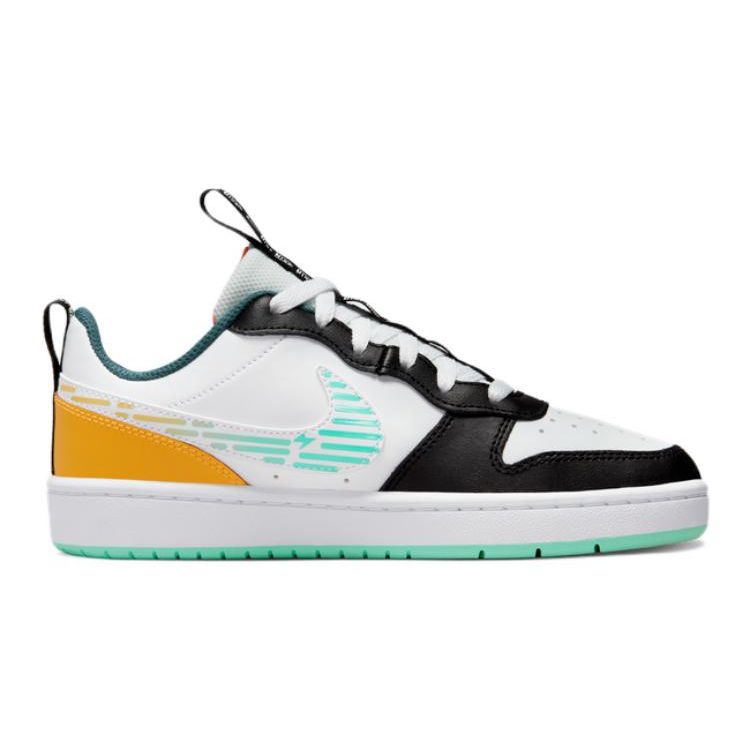 Nike Court Borough Low 2 SE GS Laser Orange Barely Green Детские кроссовки Белый Черный DX5767-111