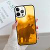 Чехол для телефона Животное Носорог Для iPhone 17 Air 15 16 16e 14 13 Pro Max Coque 12 11 Pro Max Для Apple PLUS fundas