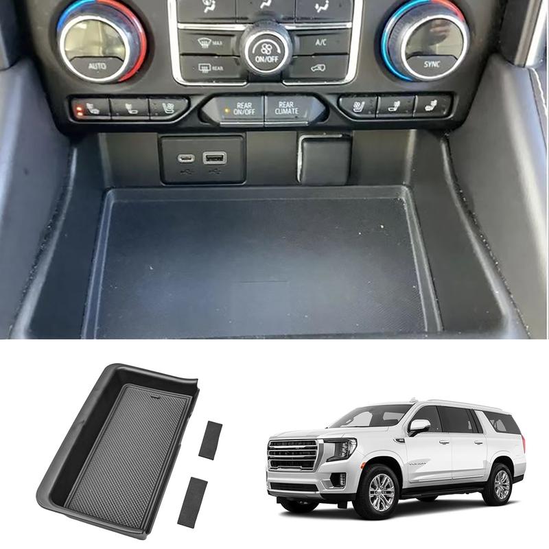 Органайзер для центральной консоли для -2024 GMC Yukon/Chevy Suburban/Tahoe, лоток для рычага переключения передач, крышка отсека центральной консоли