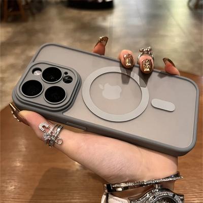 Матовый чехол для беспроводной зарядки Magsafe с магнитным креплением для iPhone 14 13 12 11 15 16 Pro Max, силиконовый защитный чехол, аксессуары