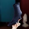 Square Toe Women Ankle Sock Boots High Heels Shoes 2025 Winter New Sexy Stilettos Snow Chelsea Boots Pumps Mujer Zapatos Botas