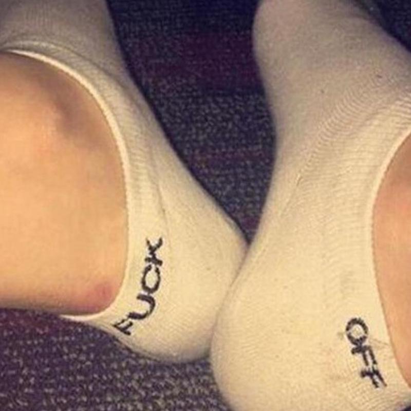 Отвратные женские и мужские забавные повседневные спортивные белые и черные носки для скейтборда унисекс с надписью