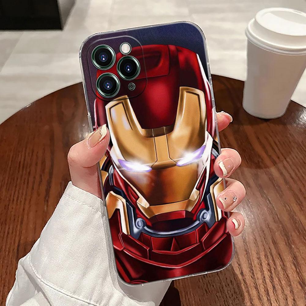 Чехол для телефона Мстители Marvel Человек-паук Железный человек Для iPhone 17 Pro Max 17E 11 12 13 14 15 16 Pro Max Plus 17 Air 16E 7 XS Мягкий чехол