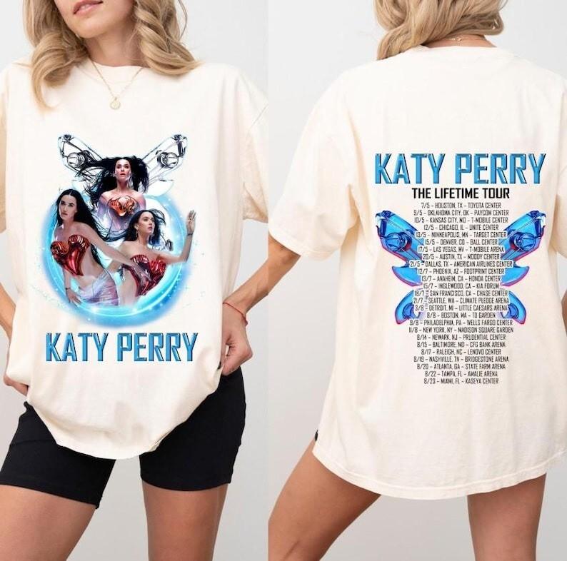 Katy Perry Тур 2025 Футболка унисекс всех размеров Подарок для него, для нее, Песочная футболка унисекс