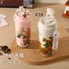 Van Gogh Inspired Insulated Stainless Steel Travel Mug Women Double Drink Cup With Tea Strainer Floral Design Gift