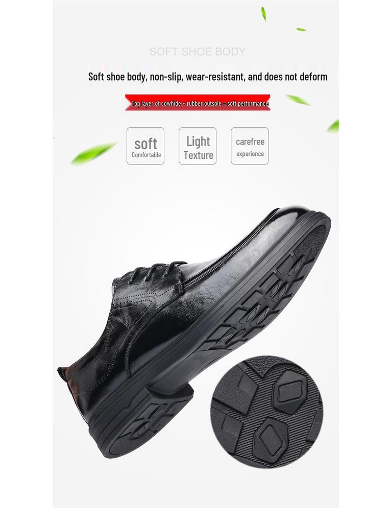 Мужские туфли из натуральной кожи на шнуровке в деловом повседневном стиле - Дышащая мягкая подошва