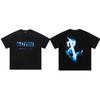 Cross-border new graffiti letter printing European and American street trendy brands loose and versatile casual men's and women's short-sleeved round