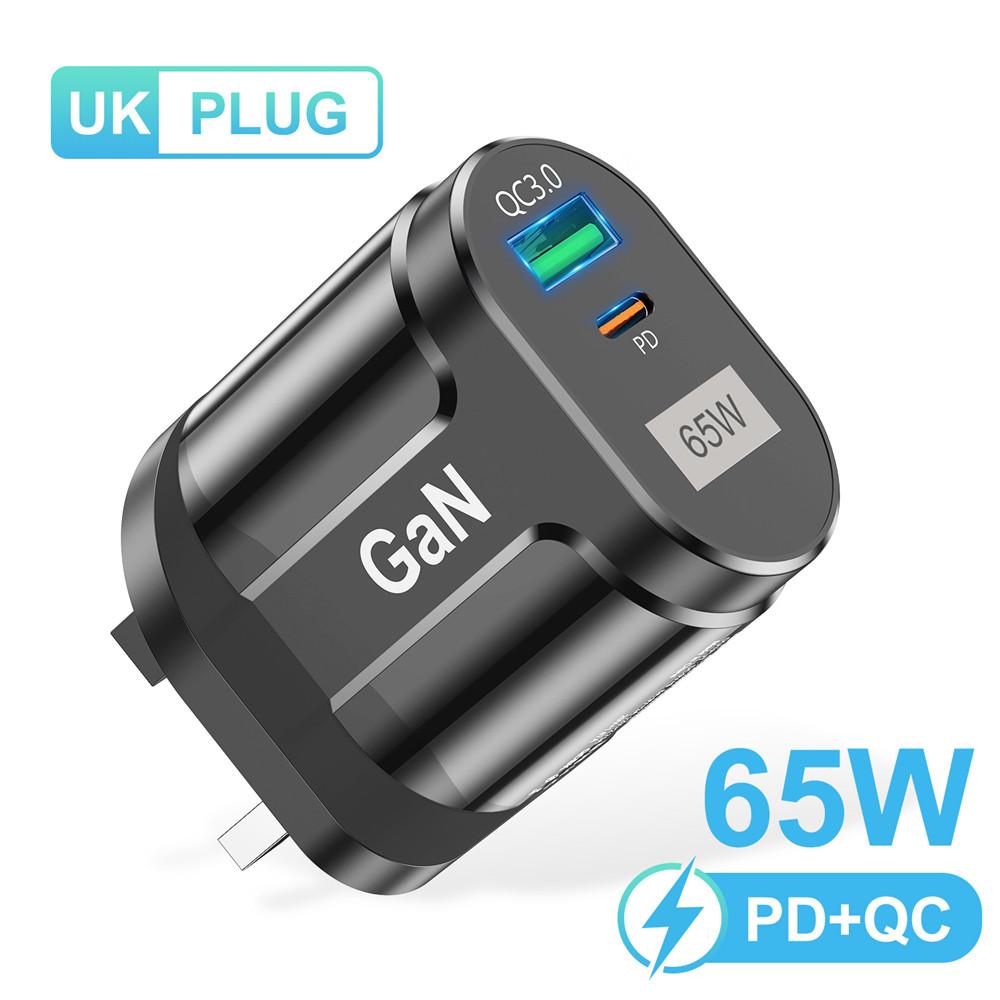 65 Вт GaN USB зарядное устройство AU EU US UK Plug Быстрая зарядка планшета Ноутбук USB C Быстрая зарядка QC 3,0 Зарядное устройство для мобильного телефона для путешествий