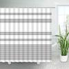 Black and White Striped Shower Curtains Modern Minimalist Geometric Lines Polyester Fabric Bathroom Decor Cloth Bath Curtain Set