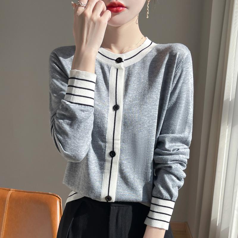 Женский шерстяной свитер Qinghe кашемир 50% шелк 50% шерсть весенне-летняя шерсть мягкая, удобная и теплая