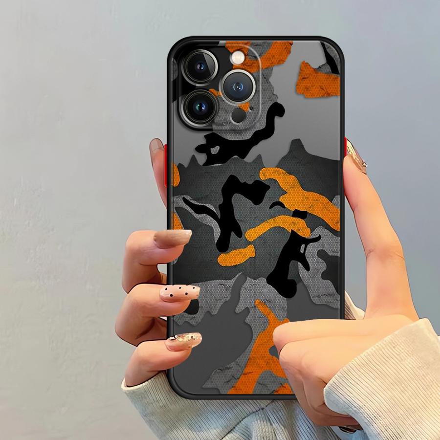 Case for iPhone 17 Pro Max 14 12 XS XR 13 Mini 16 Plus Air 11 7 8 SE 15 Funda Back Phone Cover Camouflage Pattern