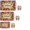 Garden Style Beautiful Flower Carpet Doormat Welcome Mat Easy Clean Living Room Carpet Rug for Bedroom Home Decoration
