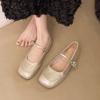 Весенние туфли-феи 2025 года, новая корейская версия французского серебристого женского стиля, мягкие Мэри Джейн на плоской подошве, туфли Doudou