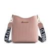 New Fashion Crocodile Pattern Messenger Bag Printed Webbing Strap Shoulder Strap Bucket Bag Large Capacity Women's Bag