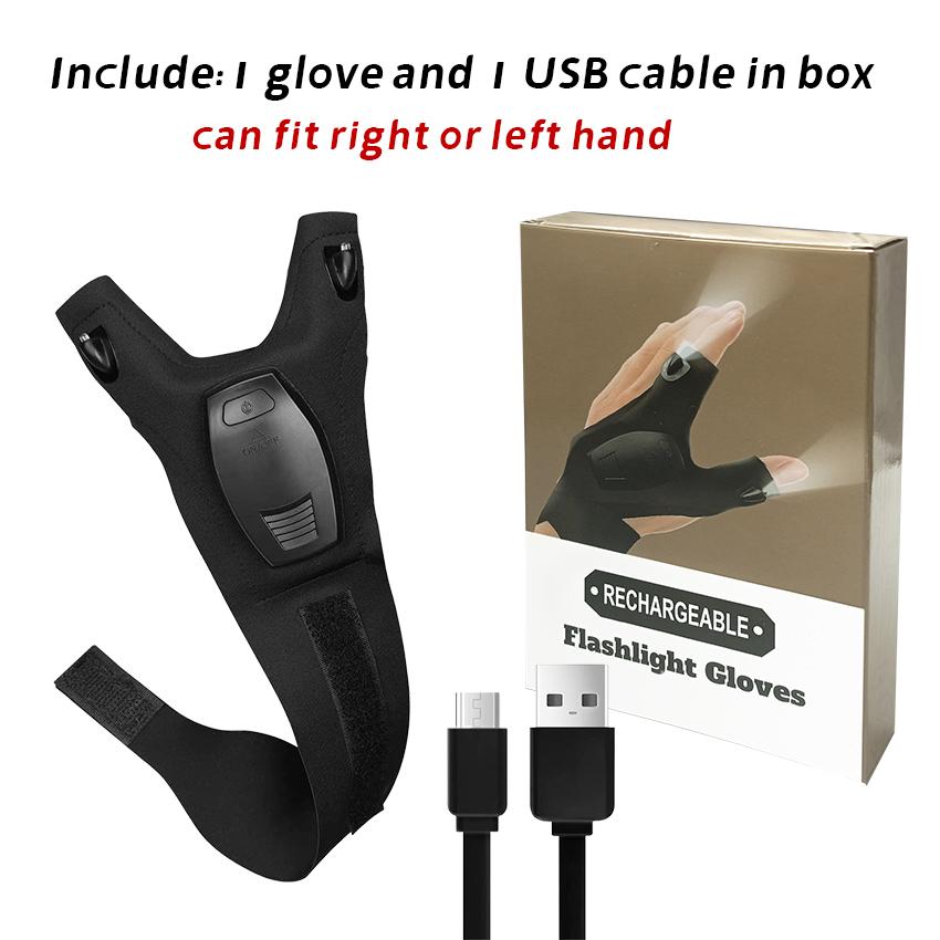 Перезаряжаемый светодиодный фонарик-перчатка, гаджеты, инструменты для рыбалки, кемпинга, ремонта, подарок для папы, парня, мужа, фонарика для автомобиля, крутого парня