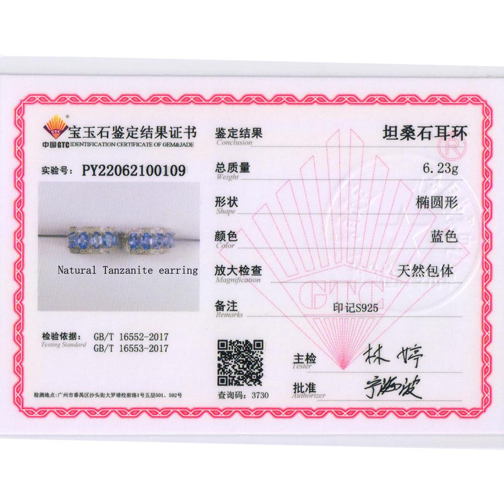 100% натуральный танзанит 5 карат, серьги-застежки, 10 штук овальной огранки 4*6 мм, ювелирные изделия из драгоценных камней Танзании, серебро 925 пробы для женщин