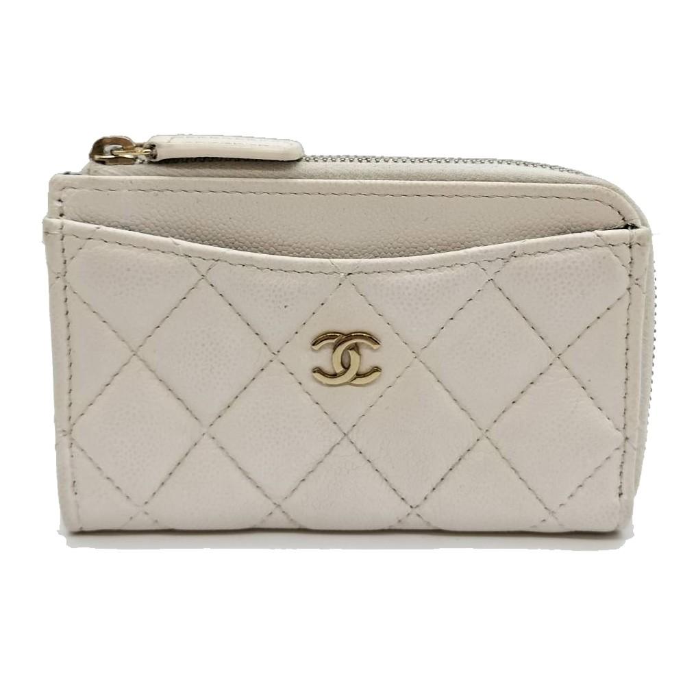 Used CHANEL Caviar skinCoin case leather Women