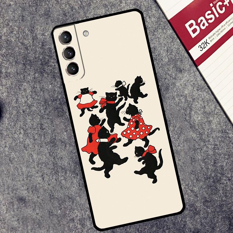 Черный Кошачий Лицо Котенка Чехол Для Samsung Galaxy S25 S26 Ultra S20 S21 S22 S23 S10 Plus S25 FE S24 Ultra Чехол
