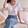 New Arrivals Open Run Round Neck CoTTon T shirT
