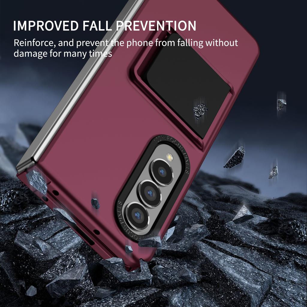 For Samsung Galaxy Z Fold4 5G Case Anti-Scratch Phone Cover Hard PC Case with Kickstand