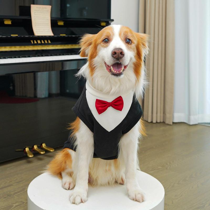 Vest Dog Tuxedo Clothes for Wedding Party, French Teddy Sleeveless Jacket Winter