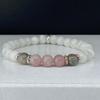 1Pc Rose Quartz Stone Beaded Bracelet for Women Elegant Round Moonstone Labradorite Bead Stretch Bracelet Jewelry Gift