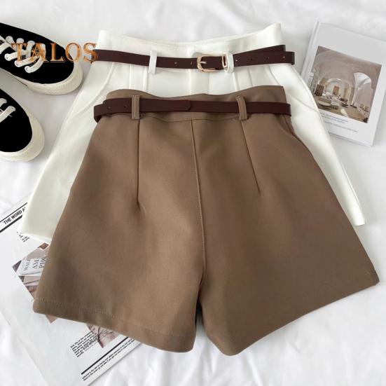 Женские шорты с высокой талией, застежкой-молнией, однотонные повседневные шорты с карманами, универсальные летние шорты