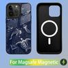 Чехол для телефона с рисунком кита, морского животного, для iPhone 15,14,13,12,11,Plus,Pro,Max Mini, с магнитной беспроводной зарядкой Magsafe