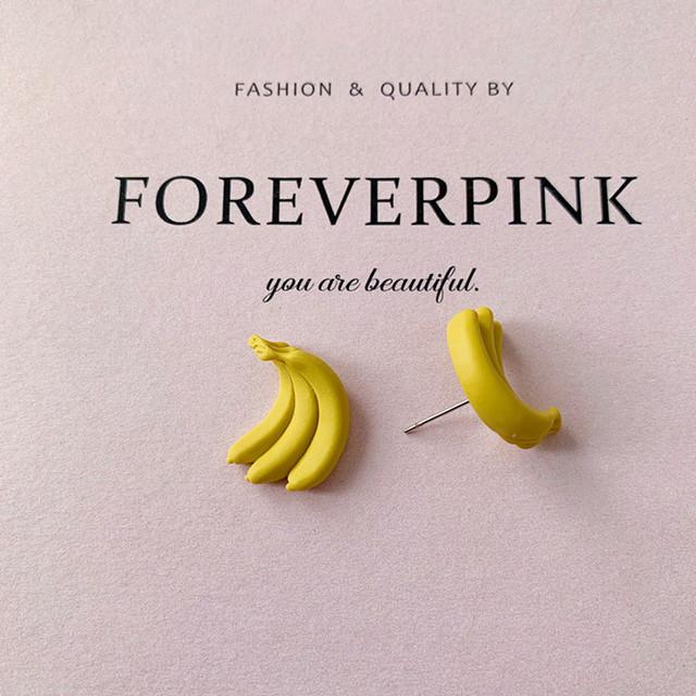 Милые серьги-гвоздики с фруктами, клубникой, для женщин, сладкие летние корейские украшения для ушей с бананом, персиком, виноградом, ананасом, смолой, подарки на вечеринку