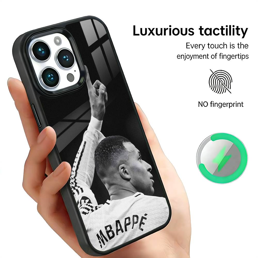 Чехол для телефона Футбольная звезда K-kylian M-mbappe Для iPhone17,16,15,14,13,12,11 Plus,Pro Max, Новая магнитная беспроводная зарядка