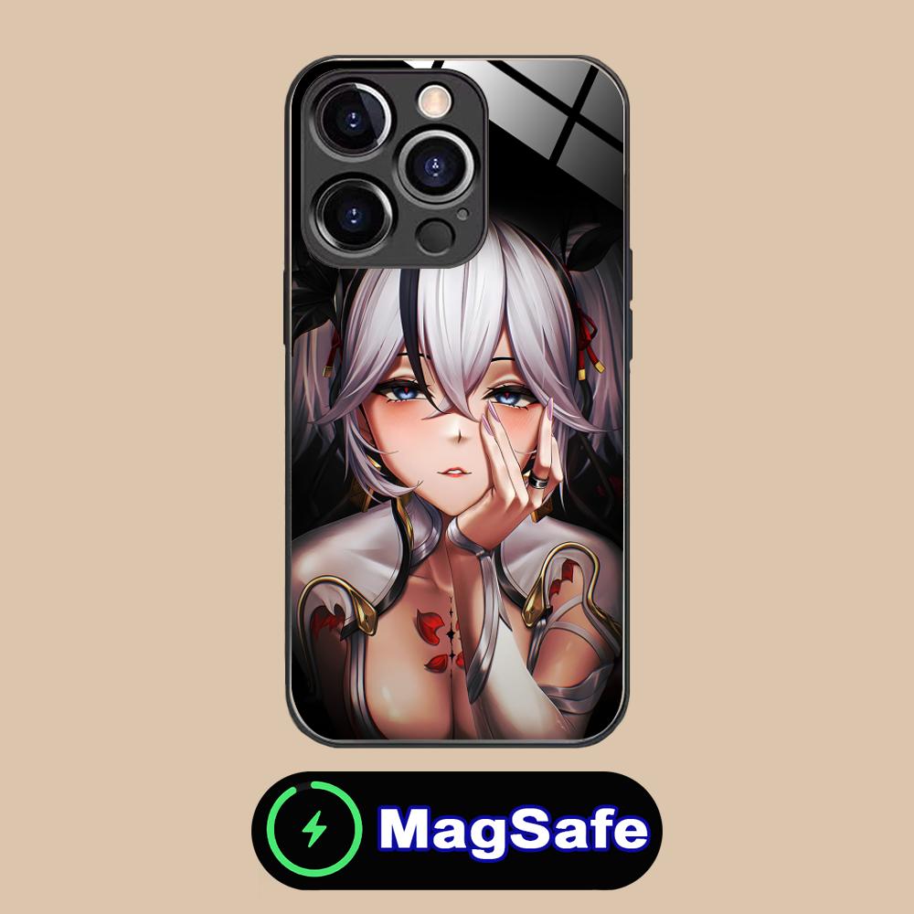 Чехол для телефона Wuthering Waves Camellya для iPhone 17 16 15 14 13 12 11 Air Pro Max Plus Mini MagSafe Стеклянный Цветной Чехол Чехол