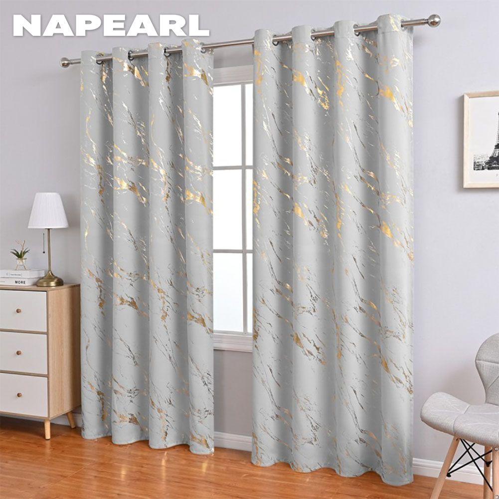 1 шт. NAPEARL 80% Затемняющие Модные и Минималистичные Шторы с Золотой и Мраморной Текстурой для Гостиной Спальни Балкона Окна Домашний Декор
