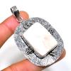Scolecite Gemstone 925 Silver Plated Handmade Jewelry Pendant 2.46"