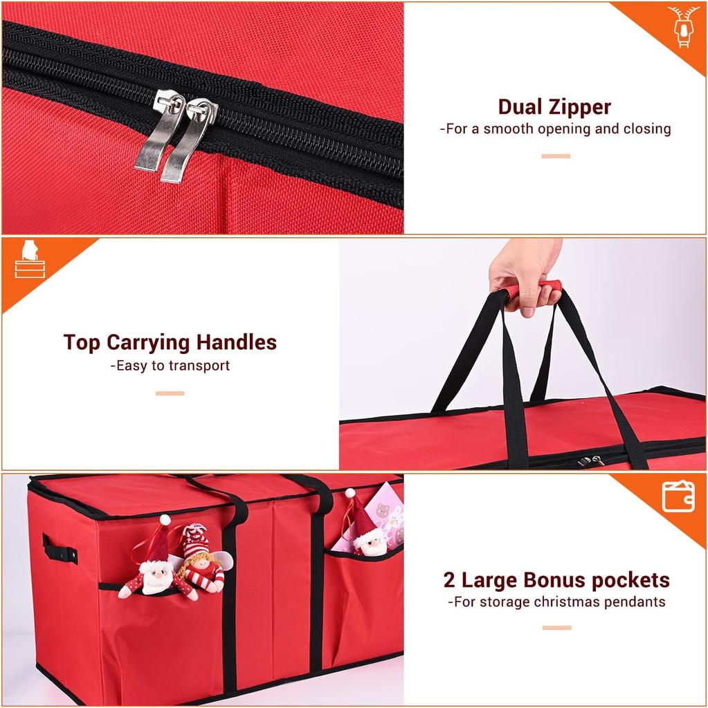 Коробка для хранения рождественских украшений, Органайзер для рождественских украшений с регулируемыми разделителями - Контейнер для хранения сохраняет