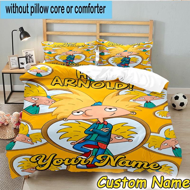 3pcs Custom Name Arnold Adventure Awaits Bedding Set Includes 1 Duvet Cover & 2 Pillowcases for All Seasons Dormitory Home Decor Christmas gifts