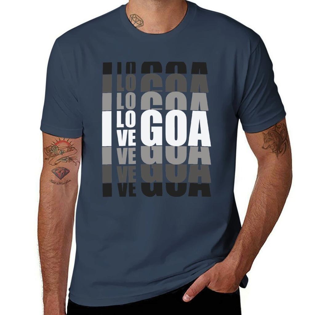 I love Goa Typography Design Vacation Goa Beach T-Shirt Plus Size Street Style Tee