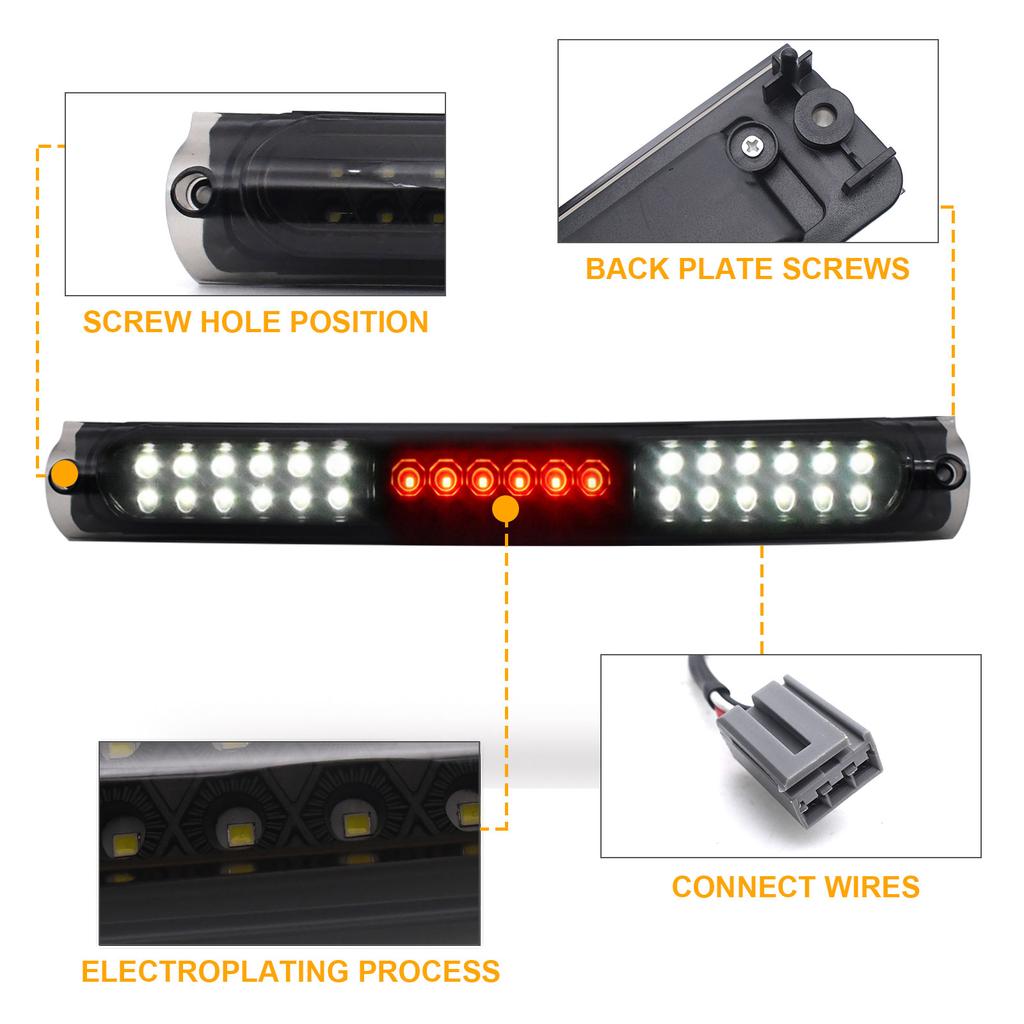 LED Smoke 3rd Third Brake Light For Ford F-150 F-250 / Excursion 1997-2003 Reverse Cargo Light High Mount Pickup Taillight