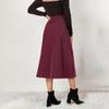 Women's Corduroy Skirt Single Breasted High Waisted Long Skirt