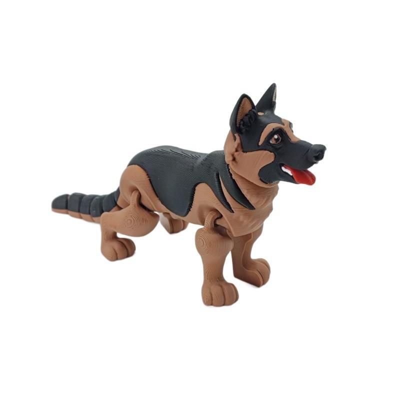 3D-печатная модель щенка немецкой овчарки, подвижная игрушка – Реалистичный подарок-питомец на рабочий стол