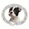 1pcs Dog Chain Collar Diamond Cuban Chain Dog Collar 13mm Wide Dog Necklace Metal Cat Chain Pet Crystal Collar Jewelry Accessories Suitable Pet