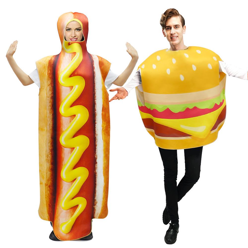 Halloween Party Cosplay Costume Hamburger Hot Dog Bread Stage Performance Funny Outfit