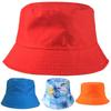 Unisex Solid Color Coconut Tree Flat Top Cotton Fisherman Sun Hat Bucket Cap