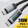 240 Вт USB Type C - USB C кабель 100 Вт PD 3.1 быстрая зарядка зарядный провод для Macbook Pro Xiaomi Samsung ноутбук USBC шнур 2M