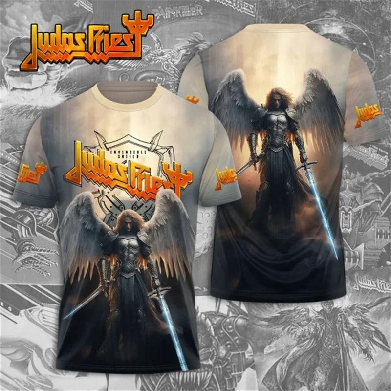 Метал-рок группа Judas Priest, в паре с Judas Priest, 3D-печатная унисекс футболка рубашка Camiseta, Топы, одежда для мужчины