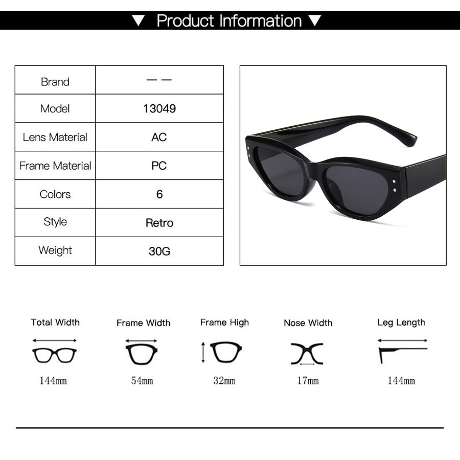 Ретро солнцезащитные очки «кошачий глаз» женские винтажные маленькие очки женские мужские солнцезащитные очки с заклепками женские люксовые брендовые очки UV400