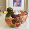 Фарфоровая статуя кряквы, коробка для салфеток, ручная роспись, керамика, держатель для салфеток с уткой, декор для обеденного стола, художественный орнамент для гостиной, ремесло