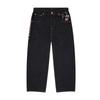 Джинсы мешковатые Y2K Вышивка selvedge Цветок сакуры Джинсовые брюки Мужские Женские Джинсовая ткань Американский Хип-хоп Уличная одежда Джинсы с широкими штанинами