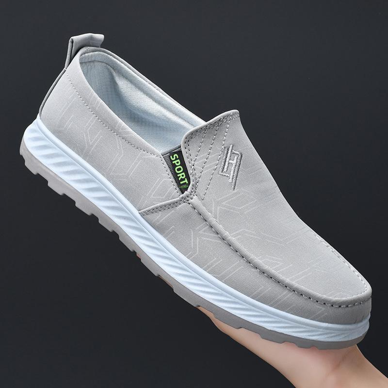 2025 новые мужские повседневные одинарные туфли весна-лето старые пекинские тканевые туфли дышащие и нескользящие Douyin explosion lazy shoes лето